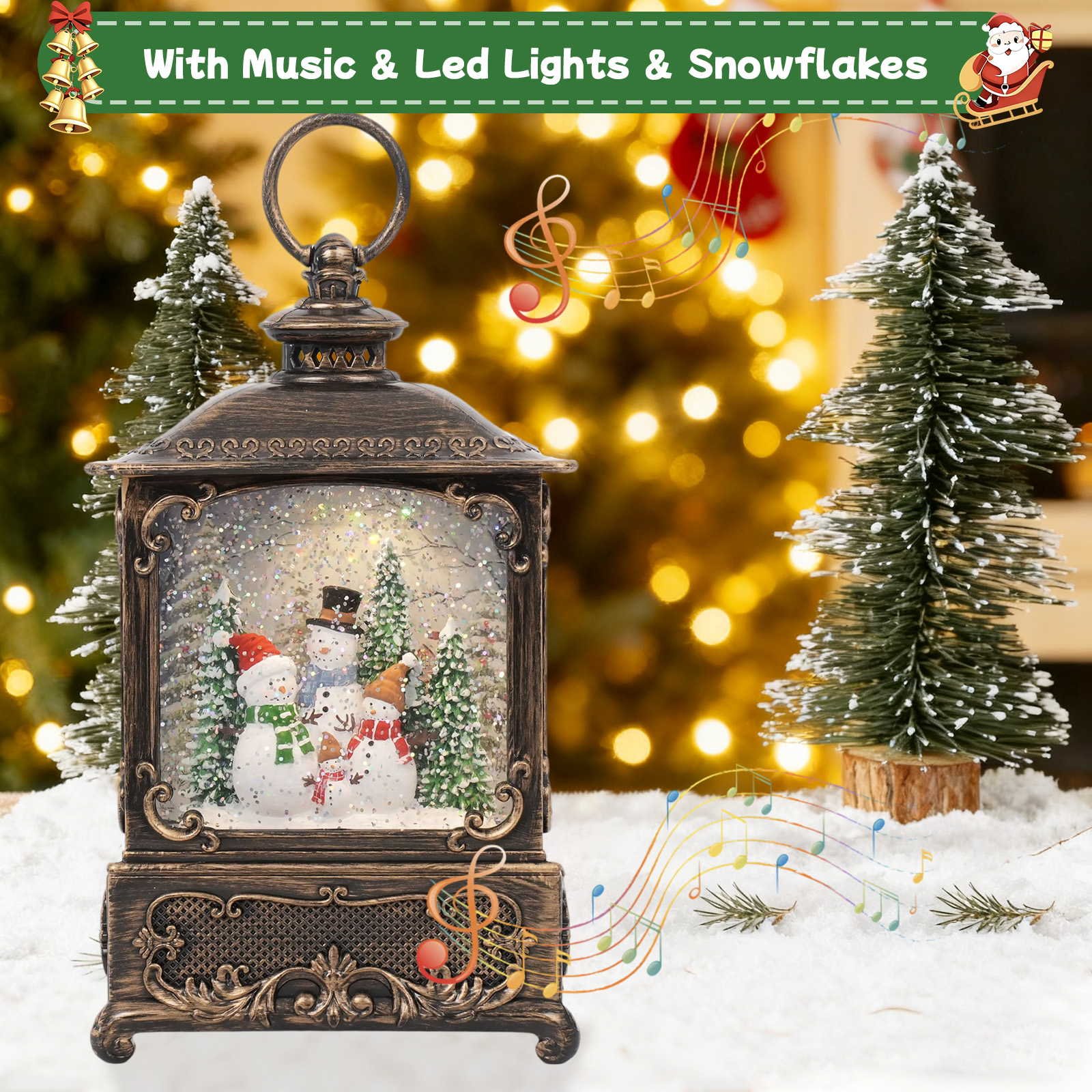 Music Snow Globe Lantern with  - Snow Globe Musical avaliação e preço