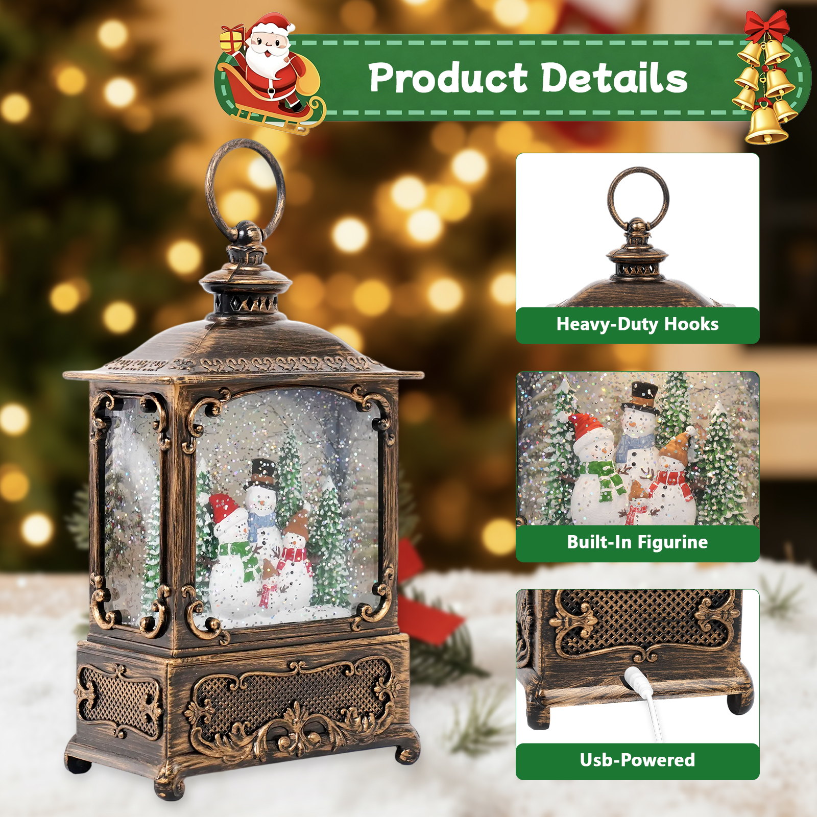 Music Snow Globe Lantern with  - Snow Globe Musical avaliação e preço