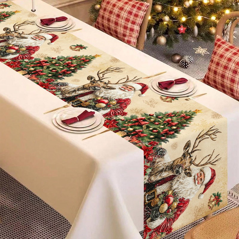 Vintage Christmas Table Runner - Christmas Table Runner avaliação e preço