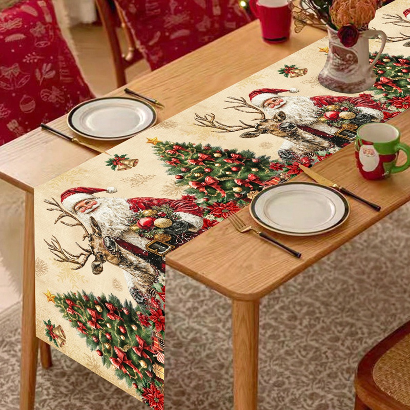 Vintage Christmas Table Runner - Christmas Table Runner avaliação e preço