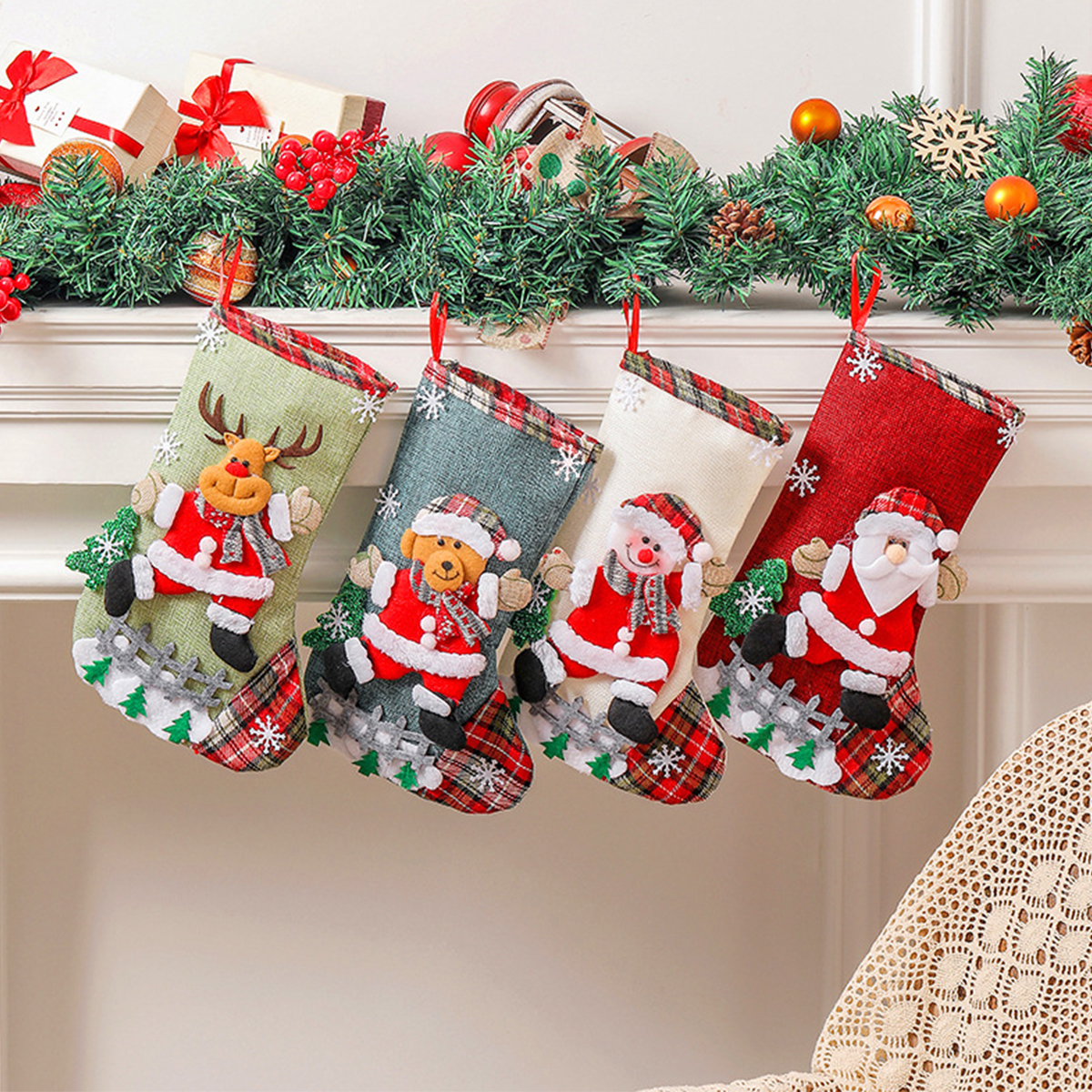 Christmas Stockings Cute Large - Christmas Stocking Hanging avaliação e preço
