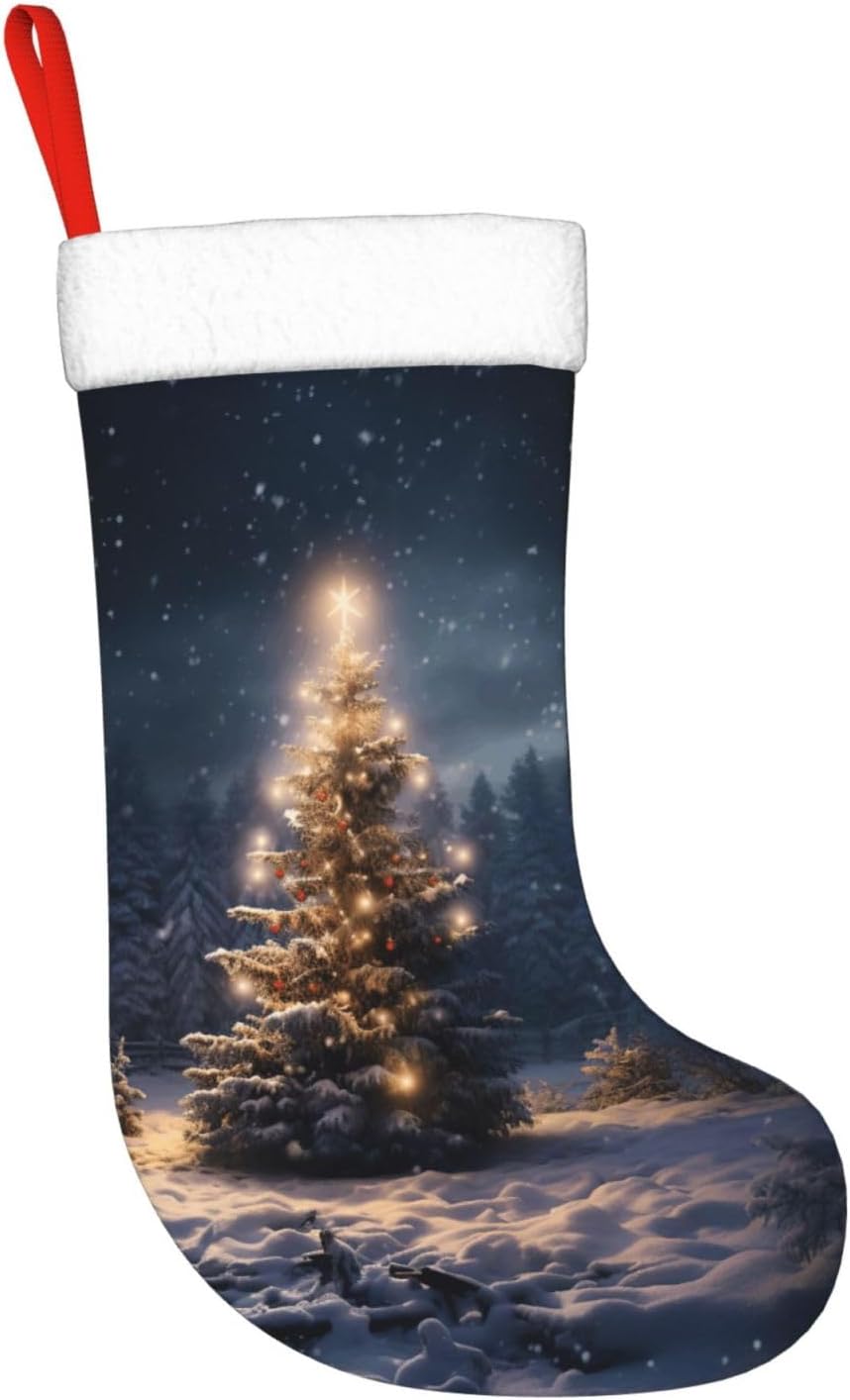 Christmas Tree Snow gift Stock - Christmas Stocking Hanging avaliação e preço
