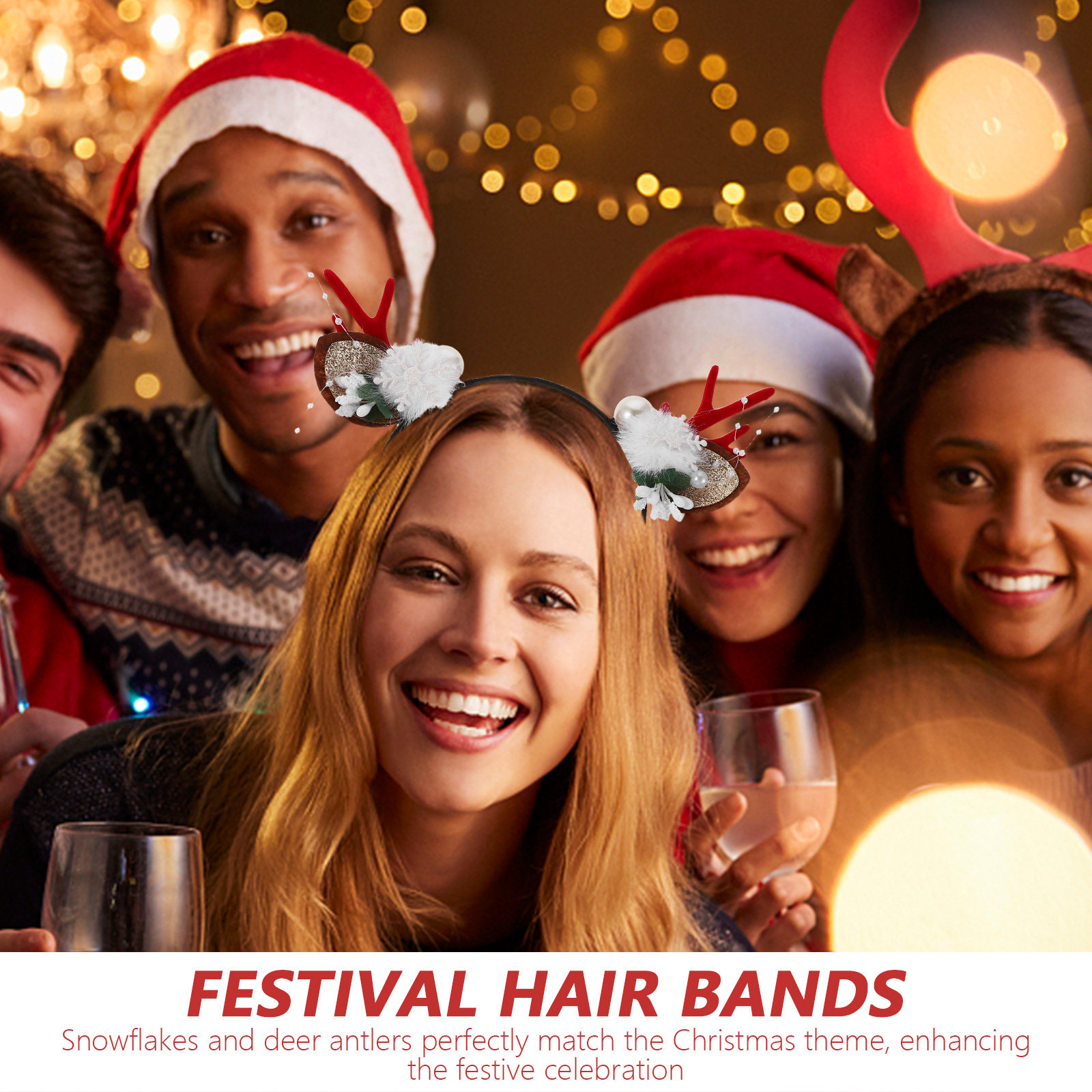 4Pcs Festive Reindeer Antlers  - Reindeer Antlers Headband avaliação e preço