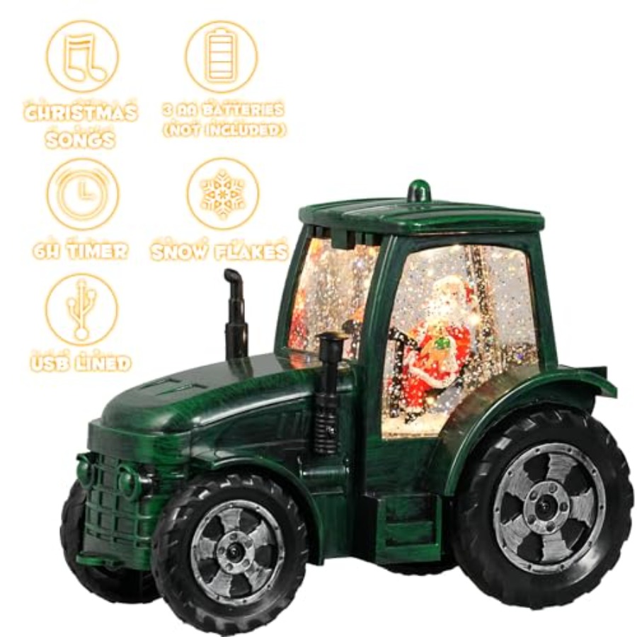 Christmas Snow Globe Tractor S - Snow Globe Musical avaliação e preço