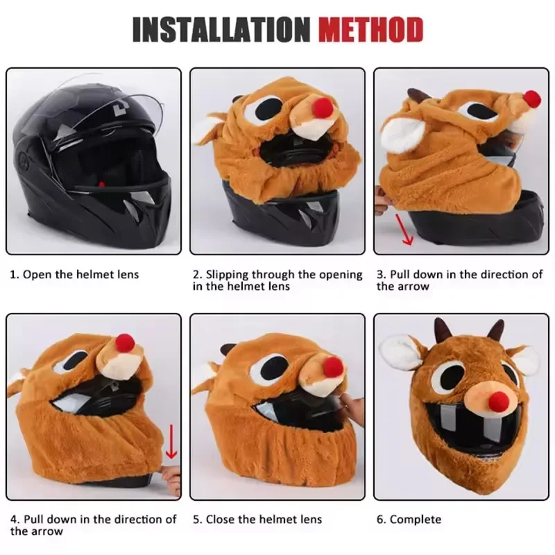 Motorcycle Cartoon Plush Helme - Santa Hat Plush avaliação e preço