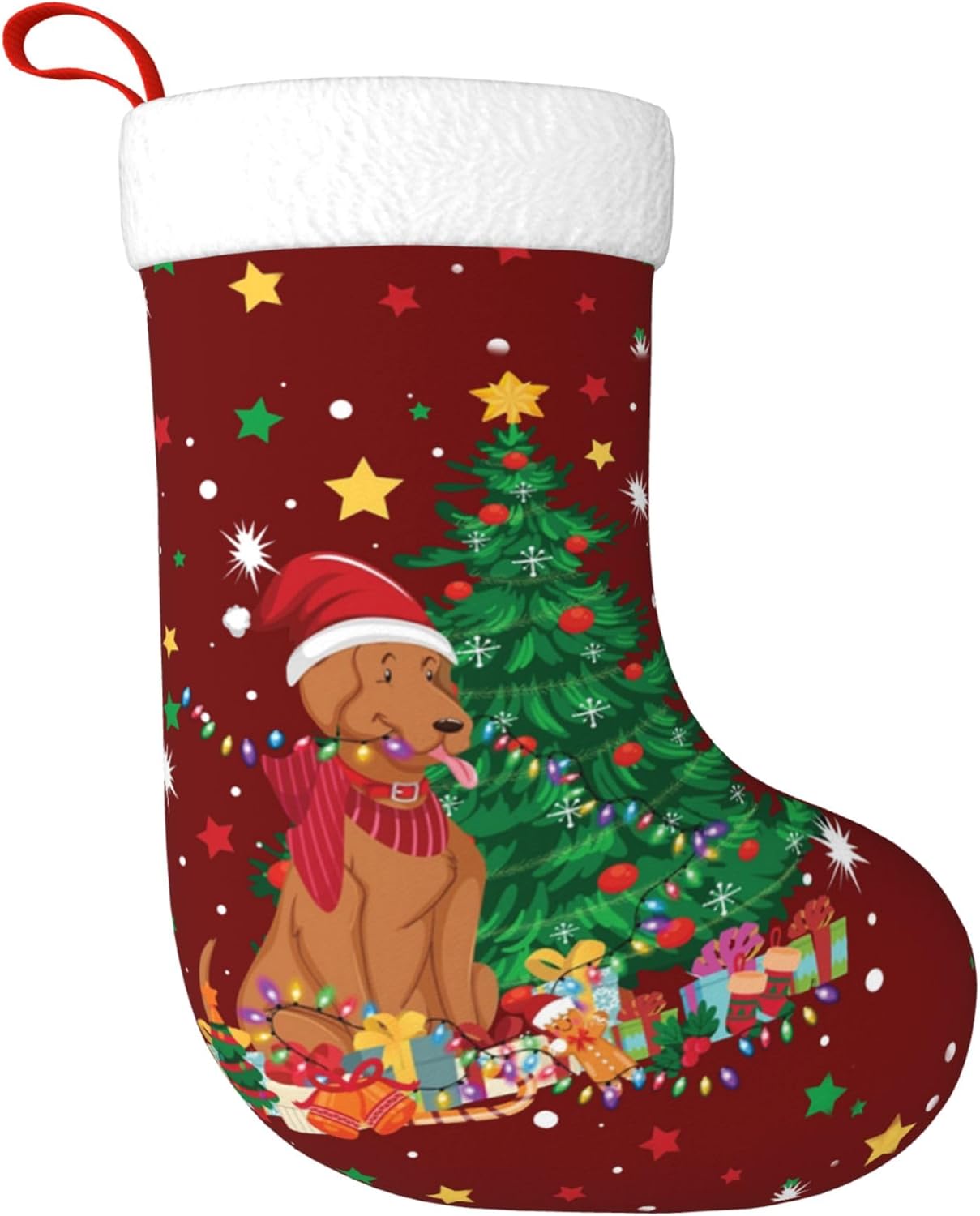 Christmas Dog Light Design 17. - Christmas Stocking Hanging avaliação e preço