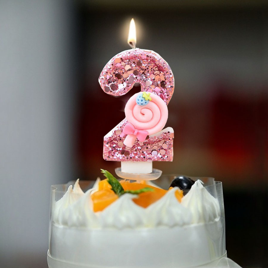 1pc Large 0-9 Numbers Pink Lol - Holiday Candle Set avaliação e preço