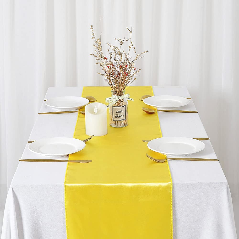 12x108 Inch Satin Wedding Tabl - Christmas Table Runner avaliação e preço