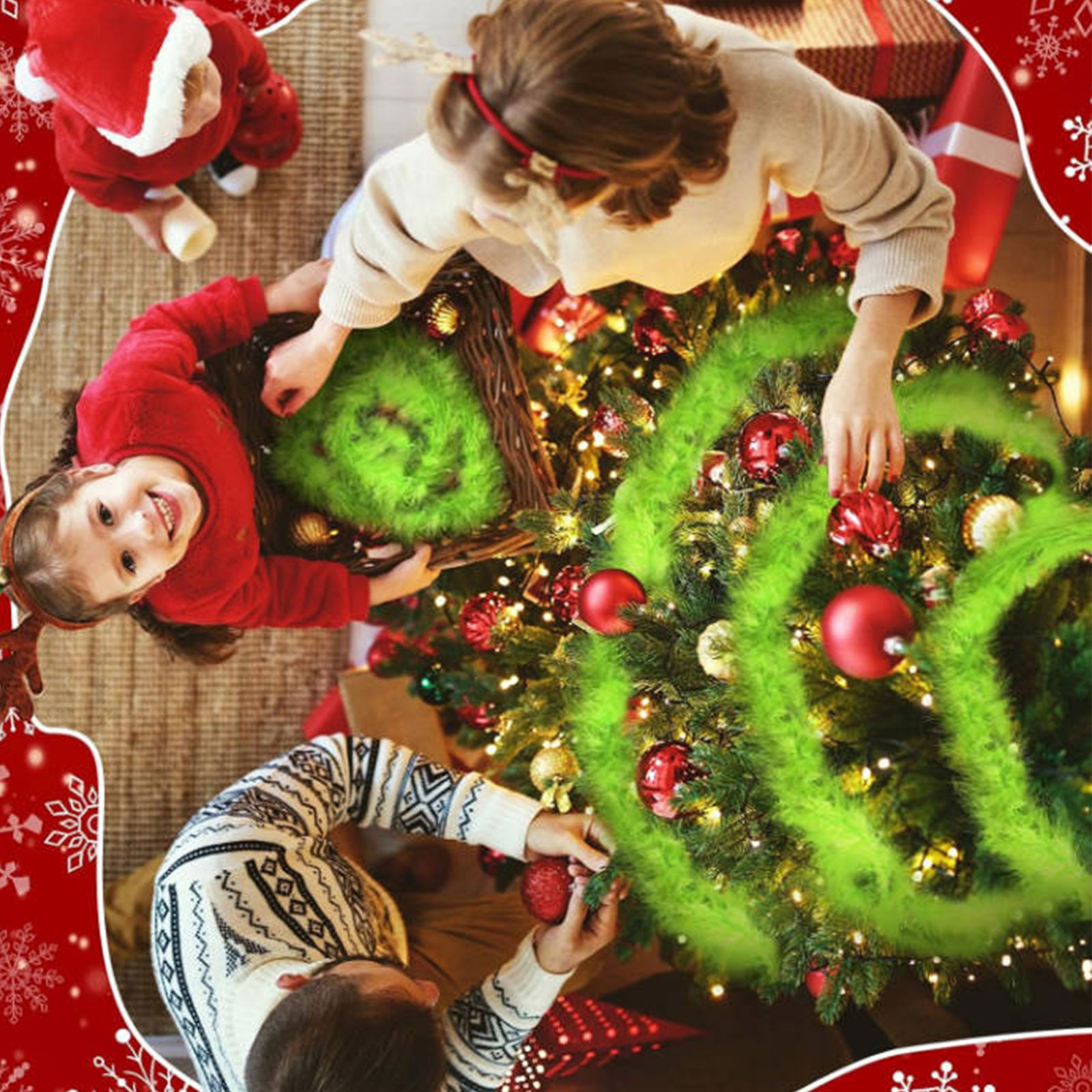 Christmas Garland 3 PCS 20 Fee - Tinsel Garland Decoration avaliação e preço