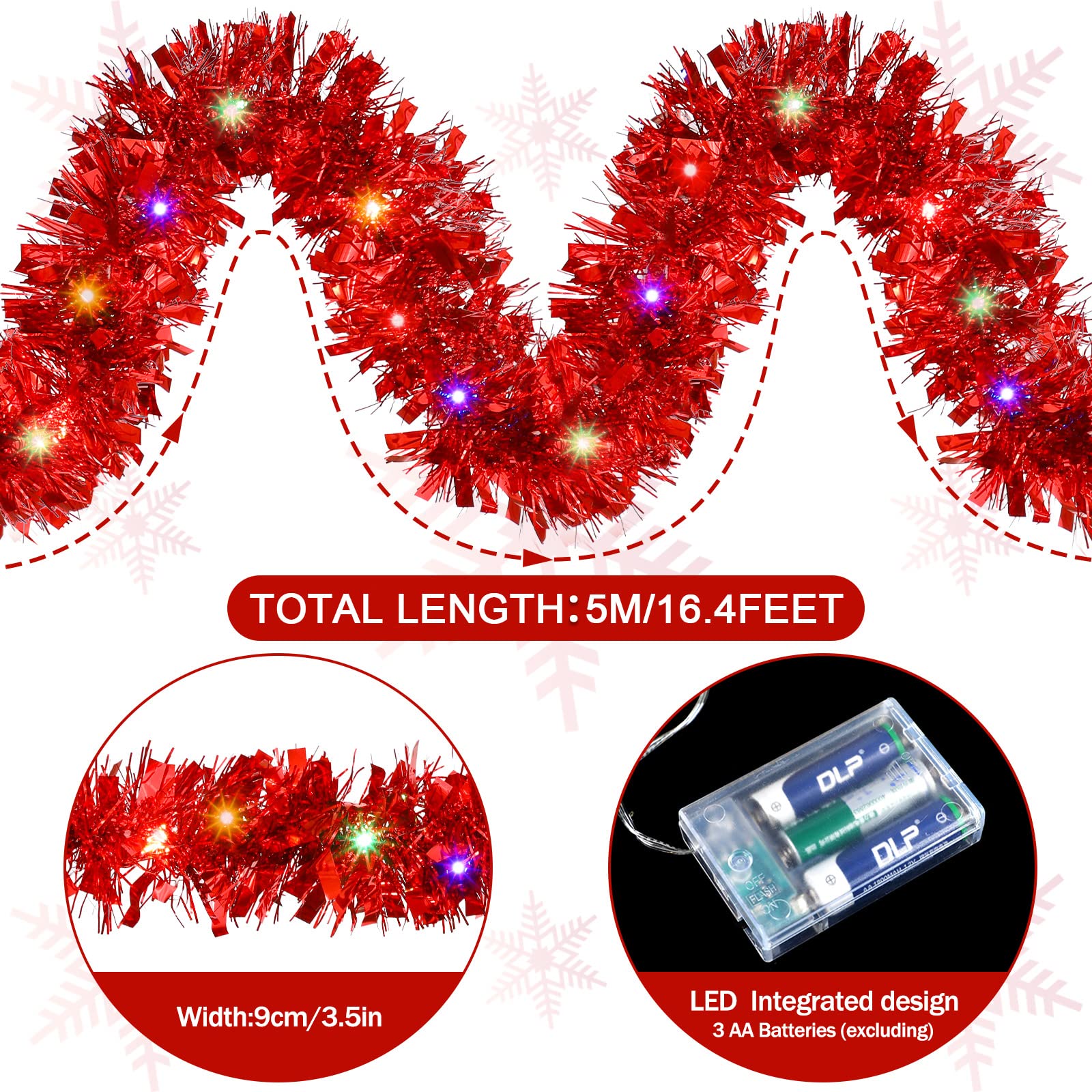 1/3pcs 5M Christmas Tinsel Gar - Tinsel Garland Decoration avaliação e preço