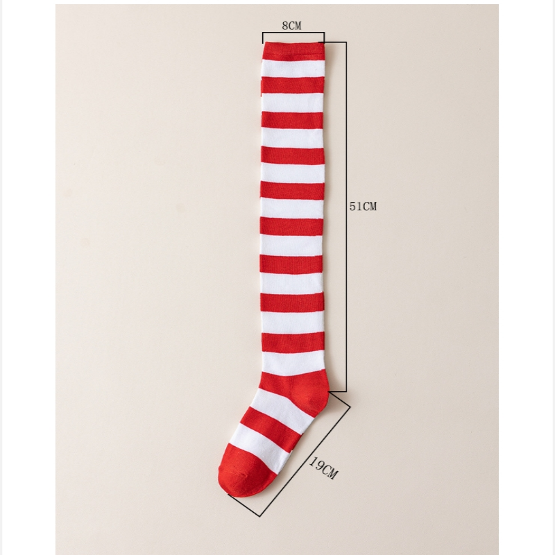 Striped Over Knee High Socks W - Christmas Stocking Hanging avaliação e preço
