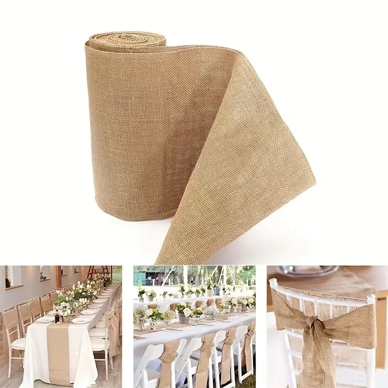 Natural Beige Burlap Roll 30cm - Christmas Table Runner avaliação e preço