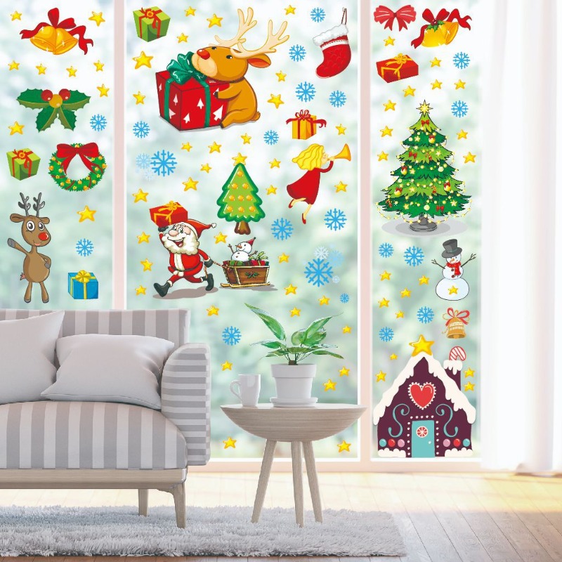 4pcs PVC Christmas Snowflake W - Snowflake Window Decal avaliação e preço