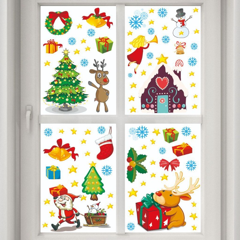 4pcs PVC Christmas Snowflake W - Snowflake Window Decal avaliação e preço