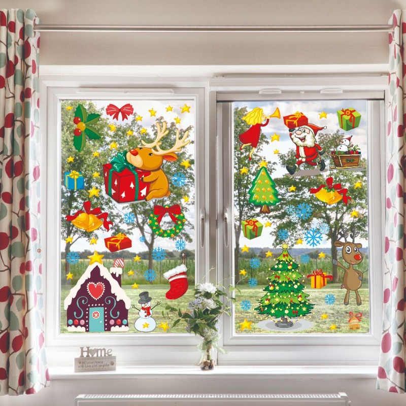 4pcs PVC Christmas Snowflake W - Snowflake Window Decal avaliação e preço