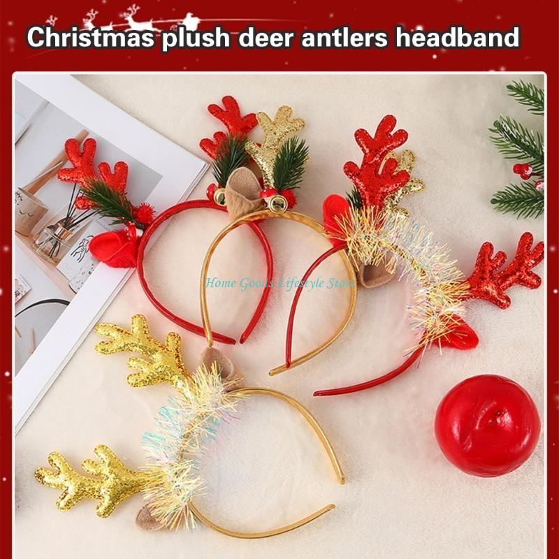 E74E Set Of 6 Festival Reindee - Reindeer Antlers Headband avaliação e preço