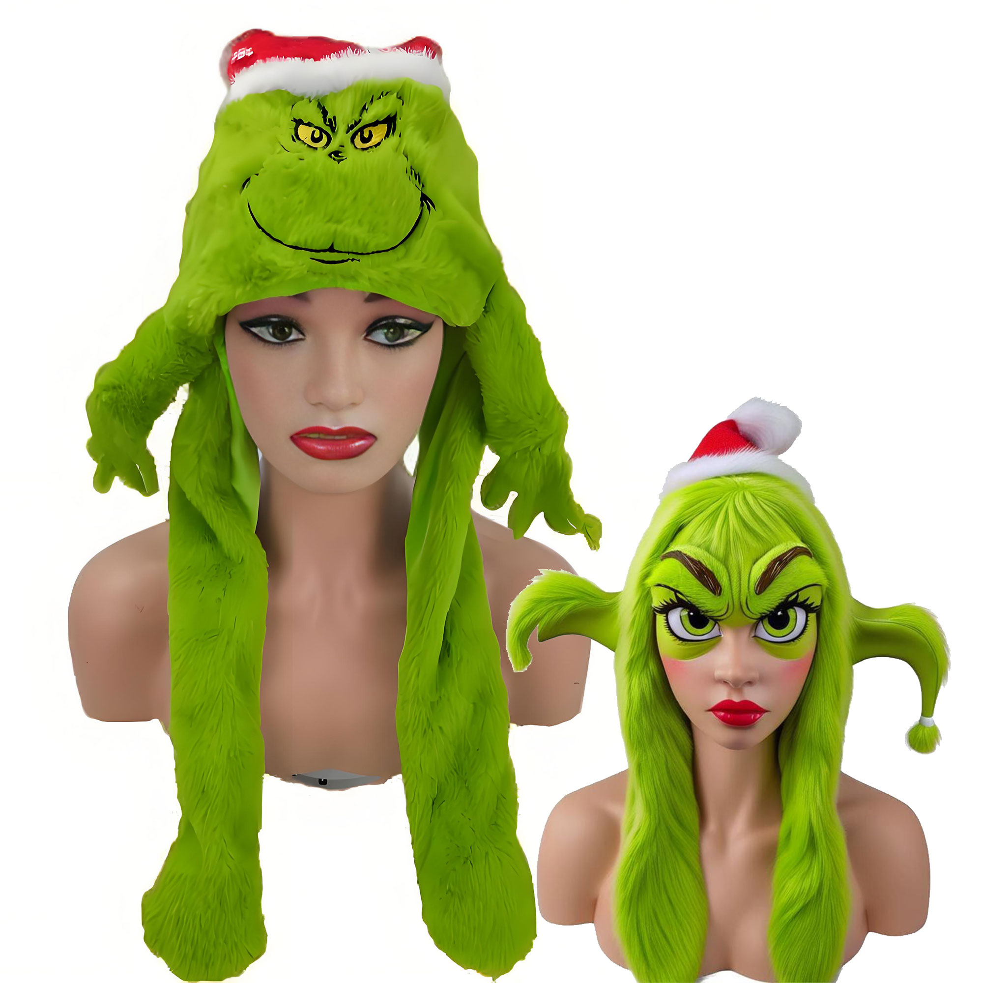 Plush Grincese Hat Cap Scarf C - Santa Hat Plush avaliação e preço