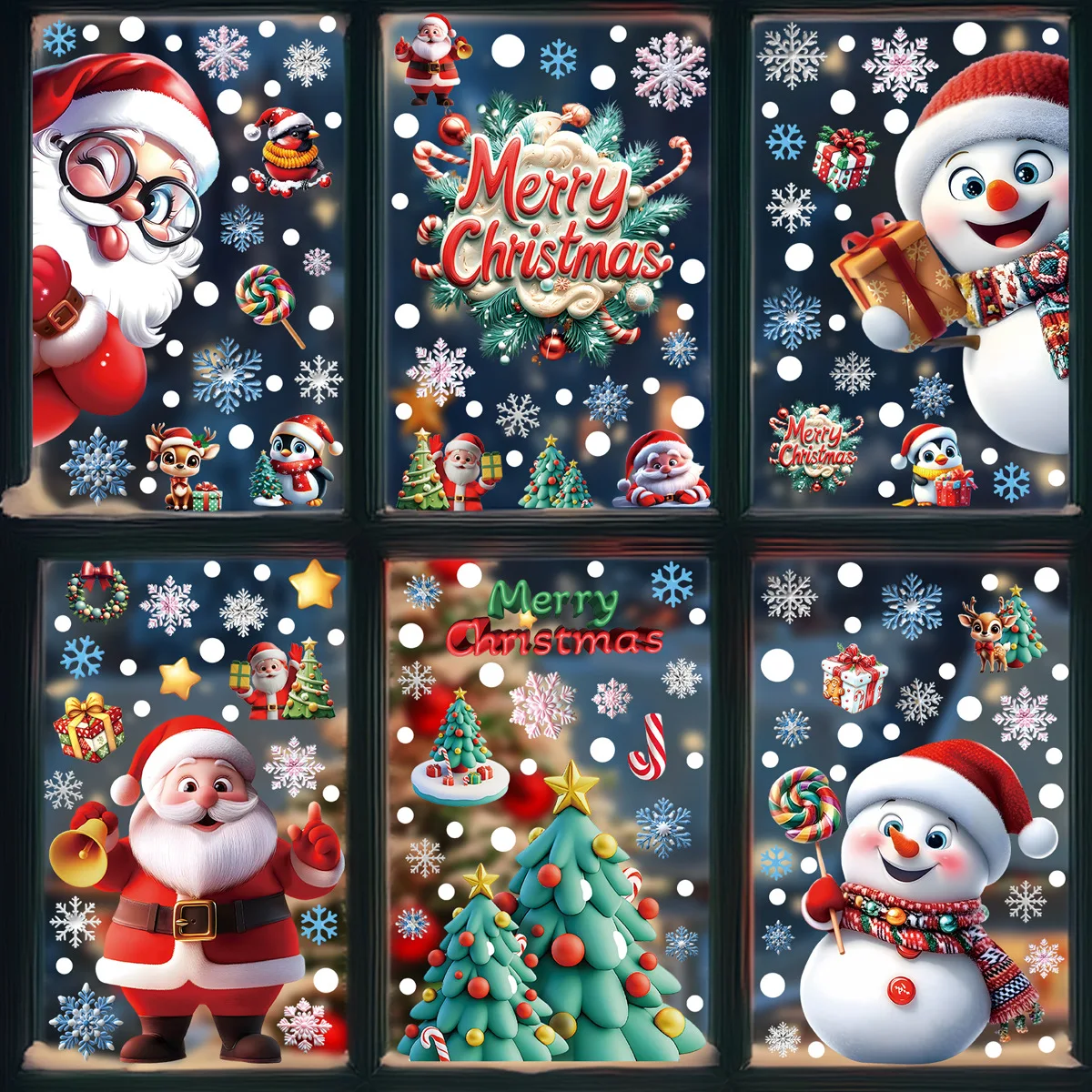 2025 Christmas Static Window C - Snowflake Window Decal avaliação e preço