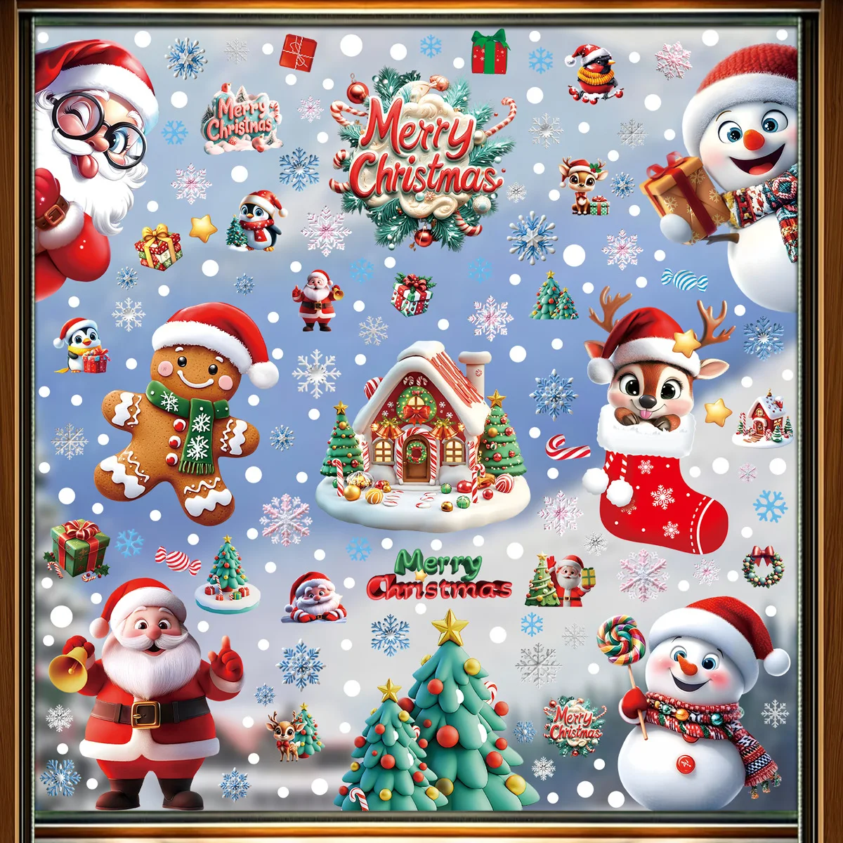 2025 Christmas Static Window C - Snowflake Window Decal avaliação e preço