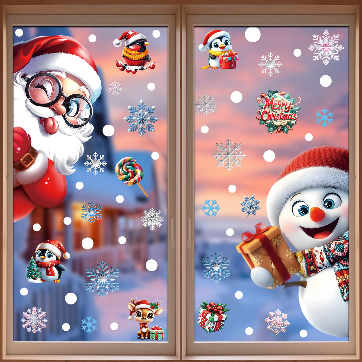 2025 Christmas Static Window C - Snowflake Window Decal avaliação e preço