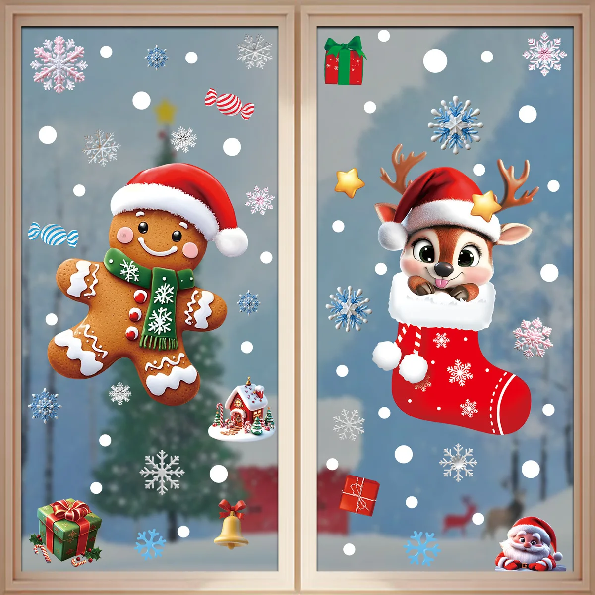 2025 Christmas Static Window C - Snowflake Window Decal avaliação e preço