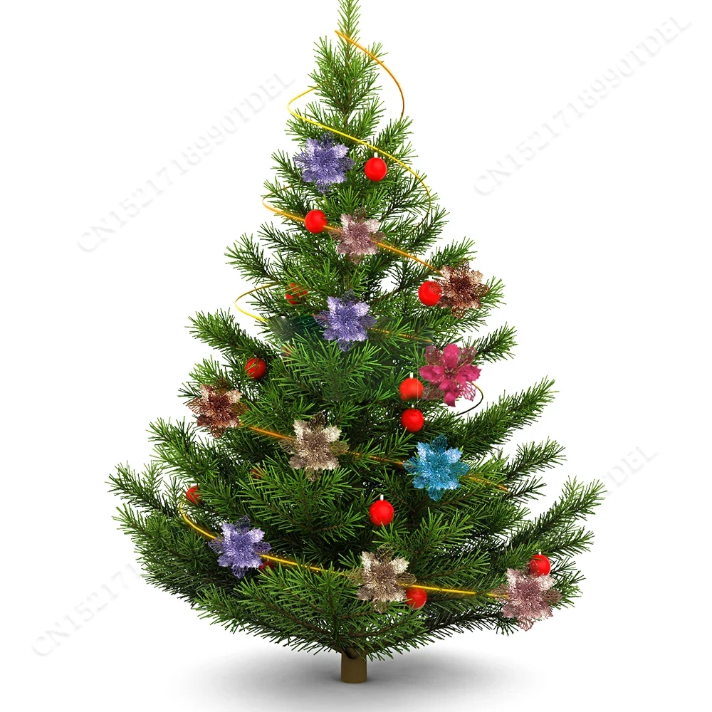 5pcs 9cm Glitter Artifical Chr - Christmas Wreath Fake avaliação e preço