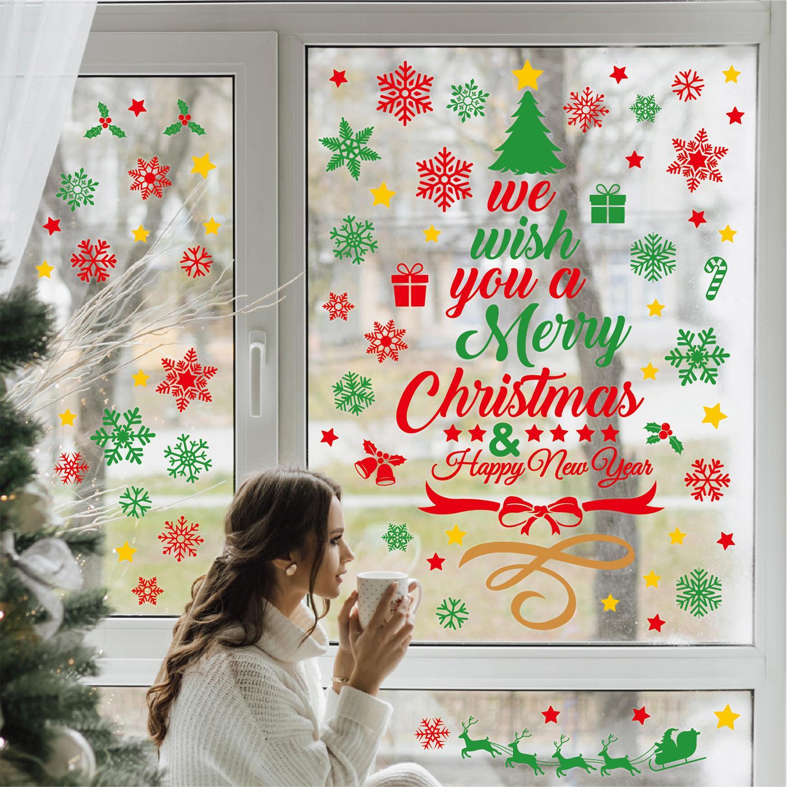 3 Pieces Christmas wall sticke - Snowflake Window Decal avaliação e preço