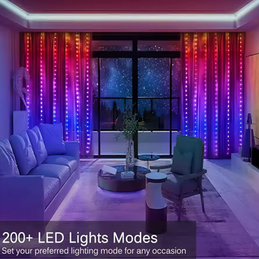 3M RGB Smart LED Curtain Light - Led Fairy String Lights avaliação e preço