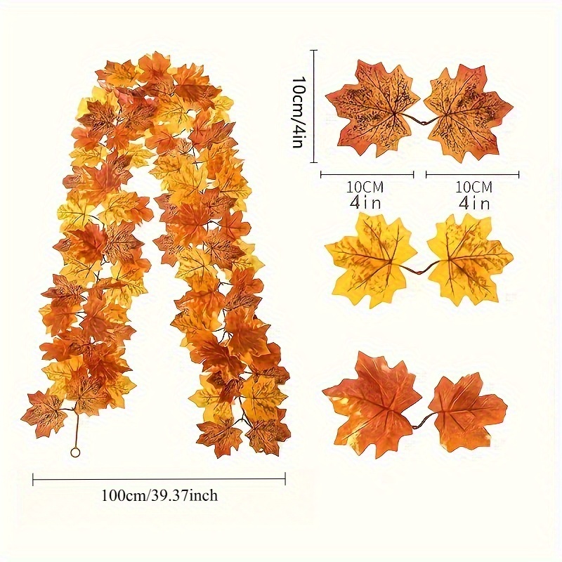 100CM Autumn Artificial Maple  - Christmas Wreath Fake avaliação e preço