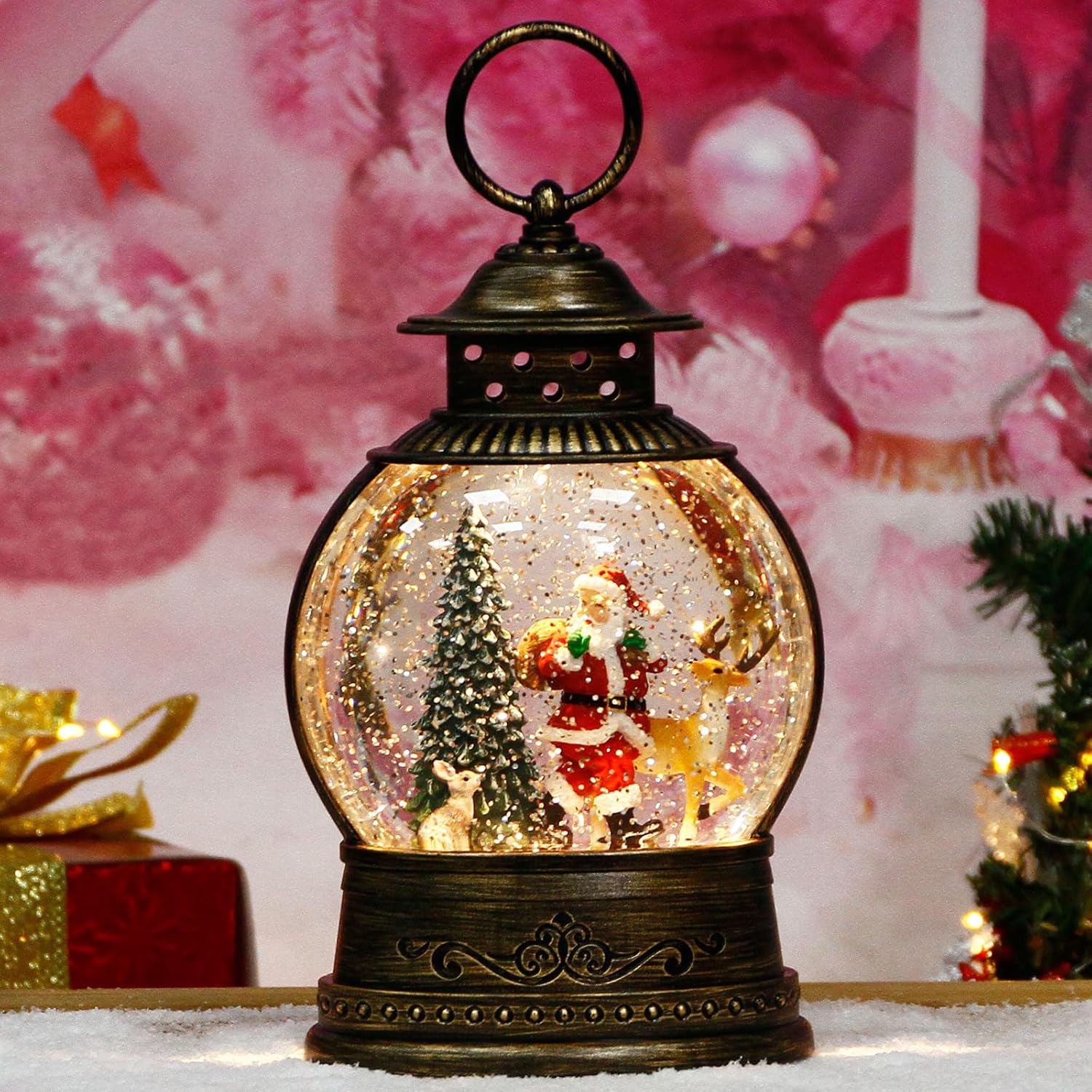 Christmas Snow Globe Lantern w - Snow Globe Musical avaliação e preço