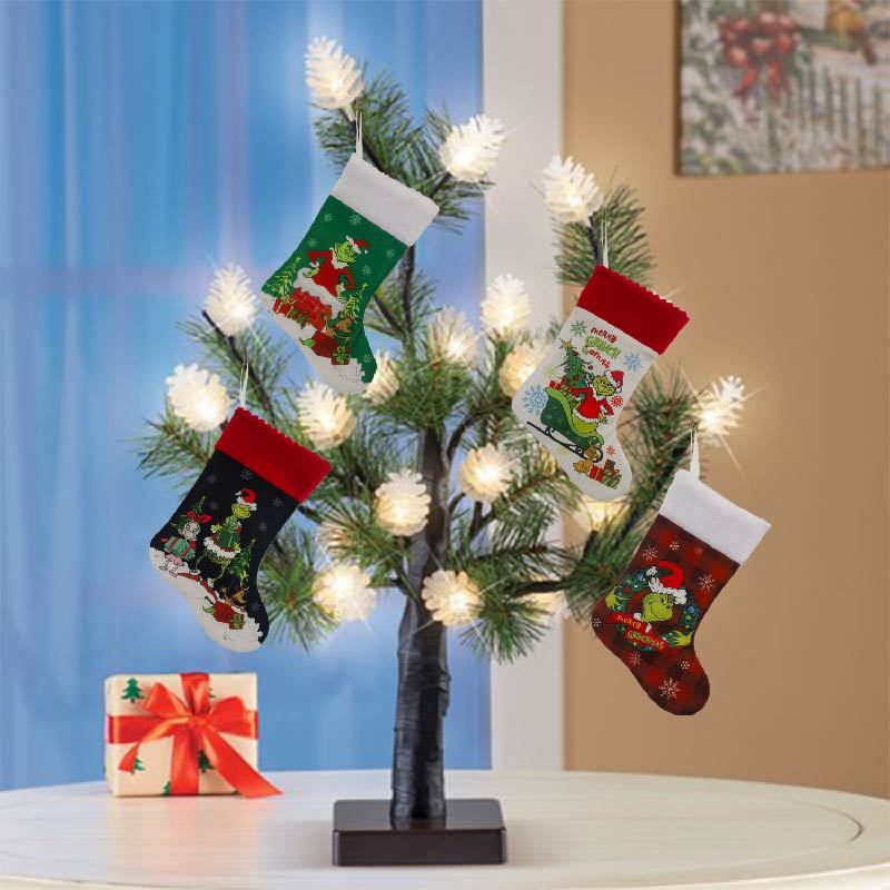 Christmas Stocking Grinch Sock - Christmas Stocking Hanging avaliação e preço