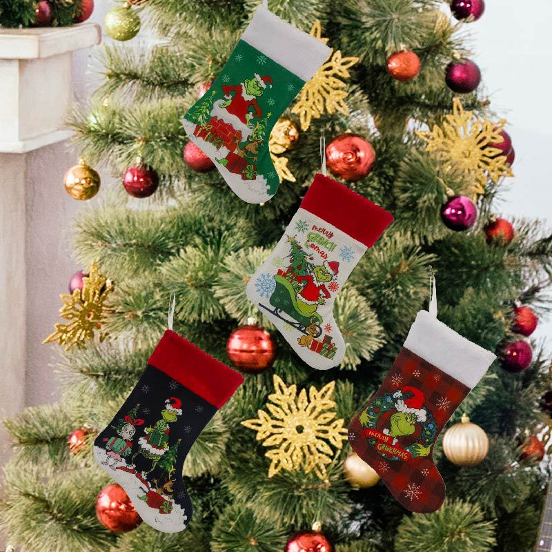 Christmas Stocking Grinch Sock - Christmas Stocking Hanging avaliação e preço