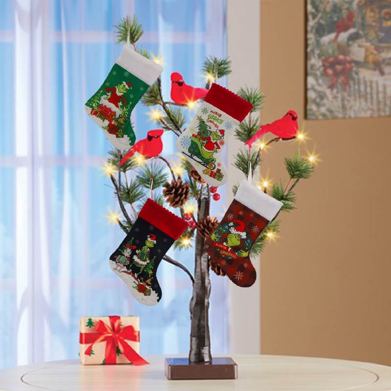 Christmas Stocking Grinch Sock - Christmas Stocking Hanging avaliação e preço