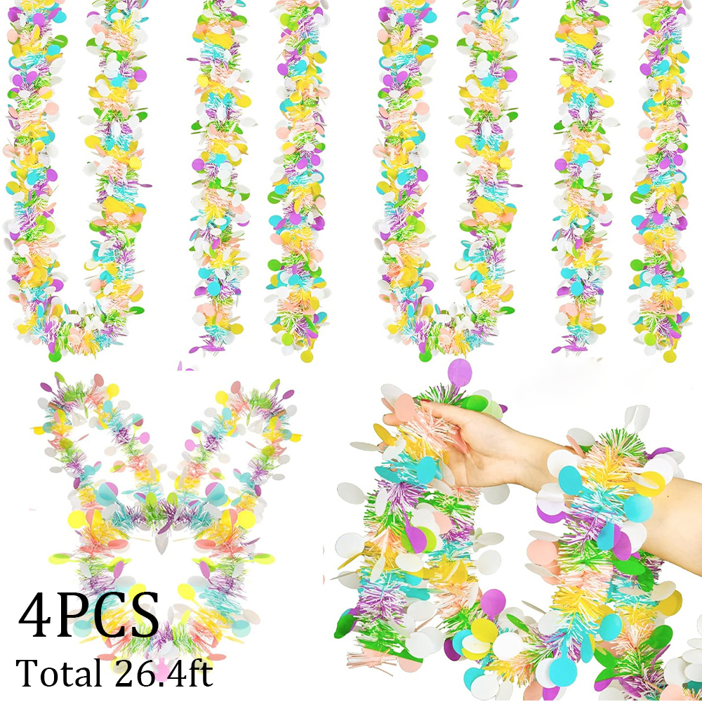4pc Easter Tinsel Garlands Col - Tinsel Garland Decoration avaliação e preço