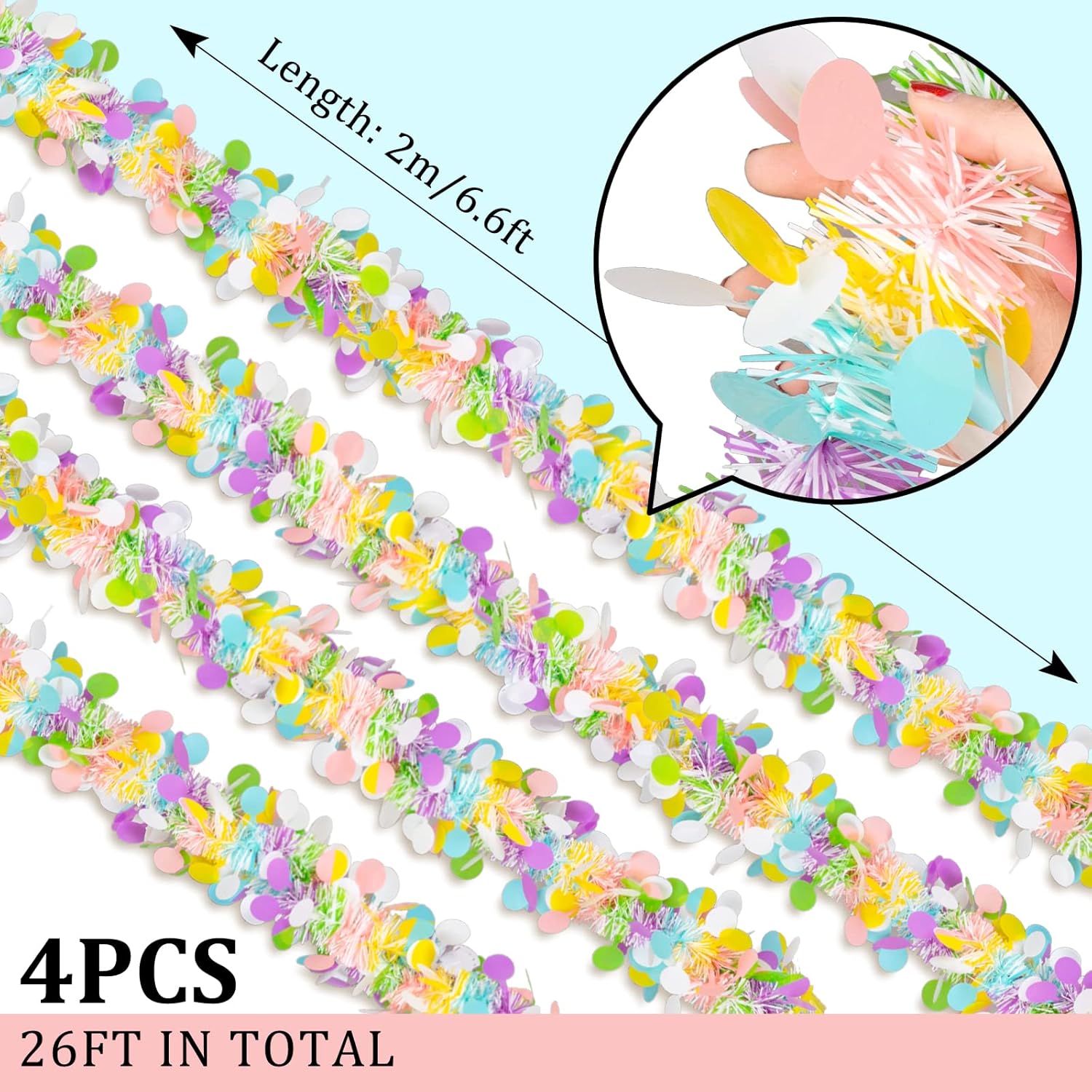 4pc Easter Tinsel Garlands Col - Tinsel Garland Decoration avaliação e preço