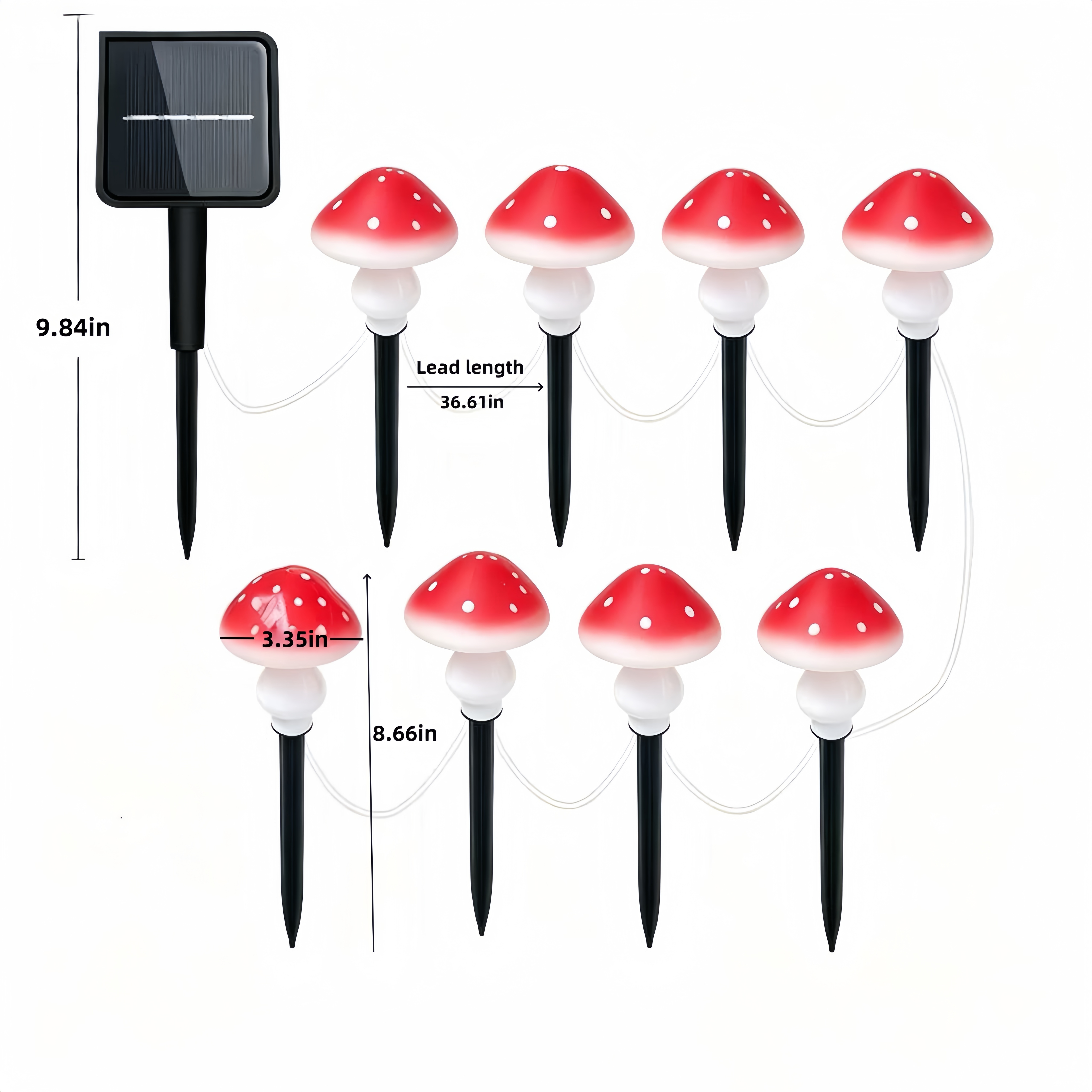 Solar Mushroom String Lights W - Christmas Lights Outdoor avaliação e preço