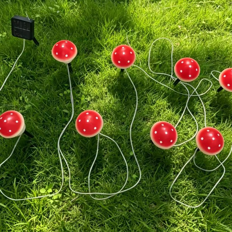 Solar Mushroom String Lights W - Christmas Lights Outdoor avaliação e preço