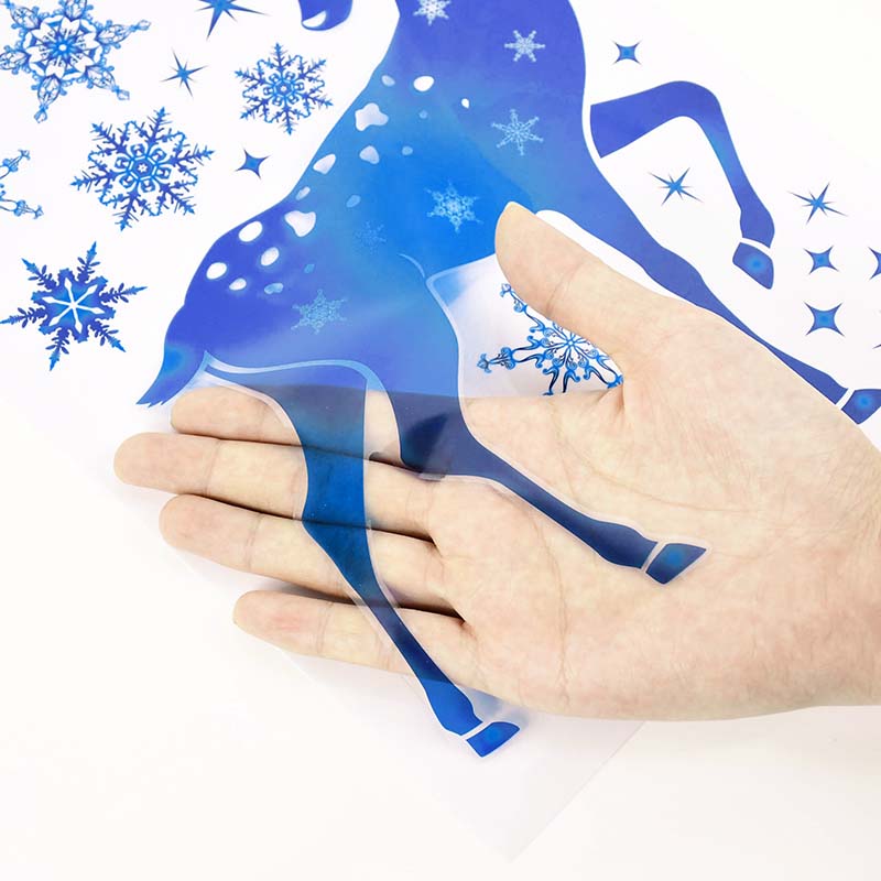 Christmas Window Stickers Elk  - Snowflake Window Decal avaliação e preço