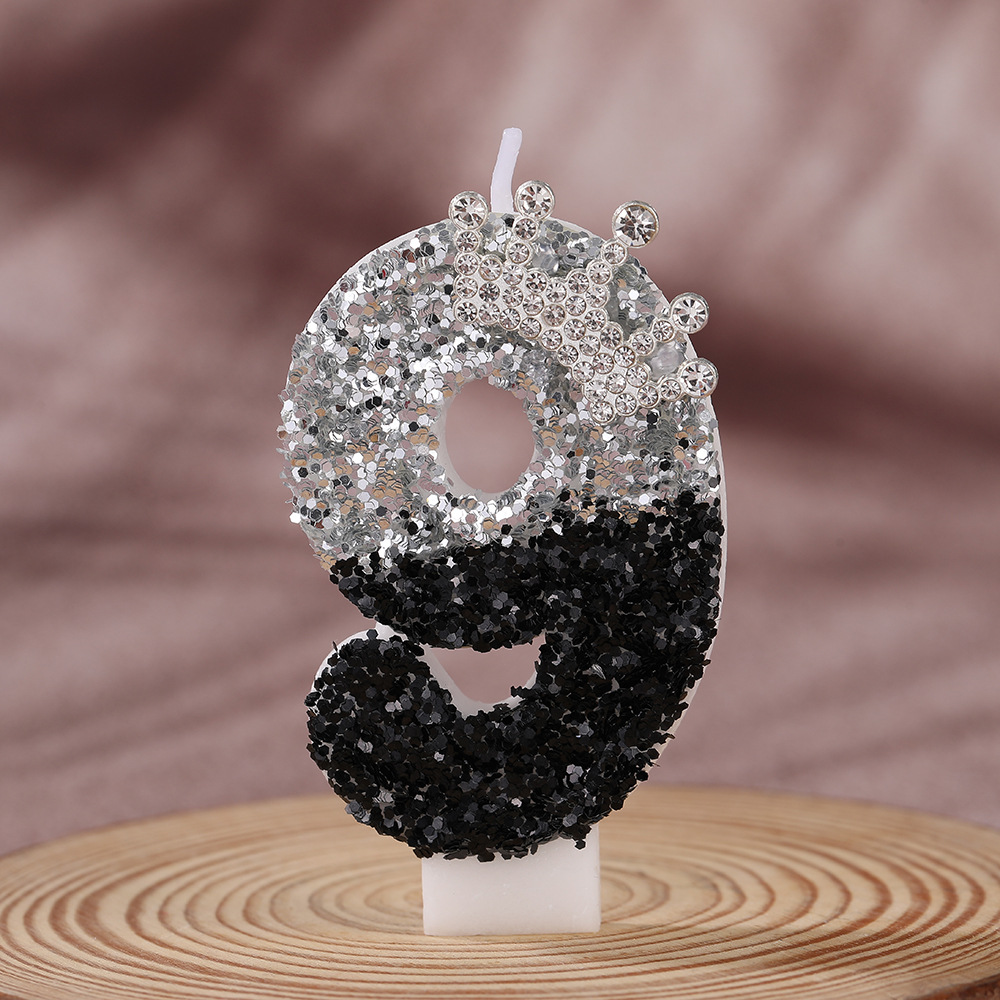 Black Silver Gradient Crown Ha - Holiday Candle Set avaliação e preço