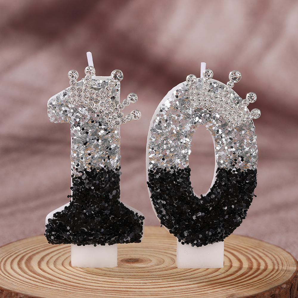 Black Silver Gradient Crown Ha - Holiday Candle Set avaliação e preço