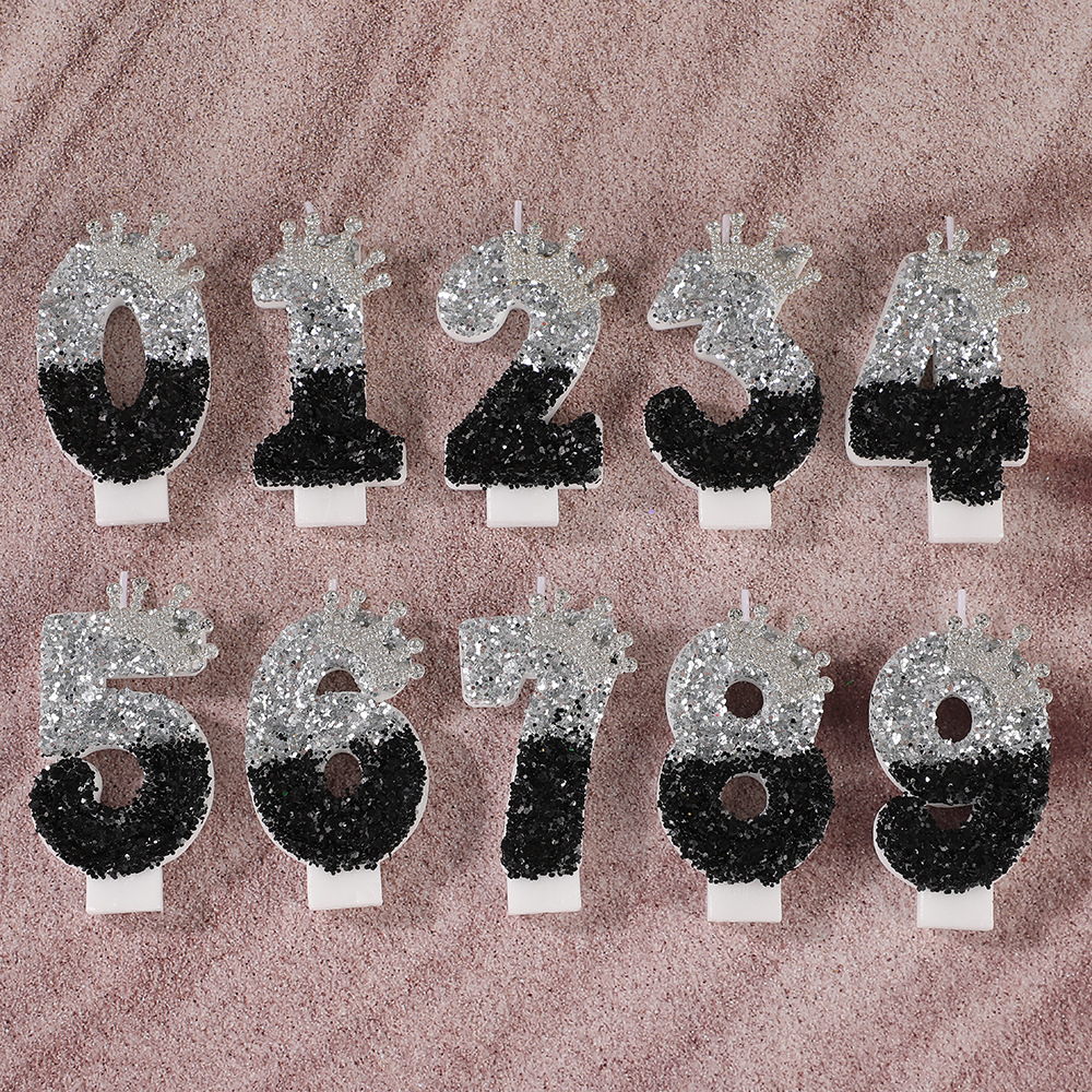 Black Silver Gradient Crown Ha - Holiday Candle Set avaliação e preço