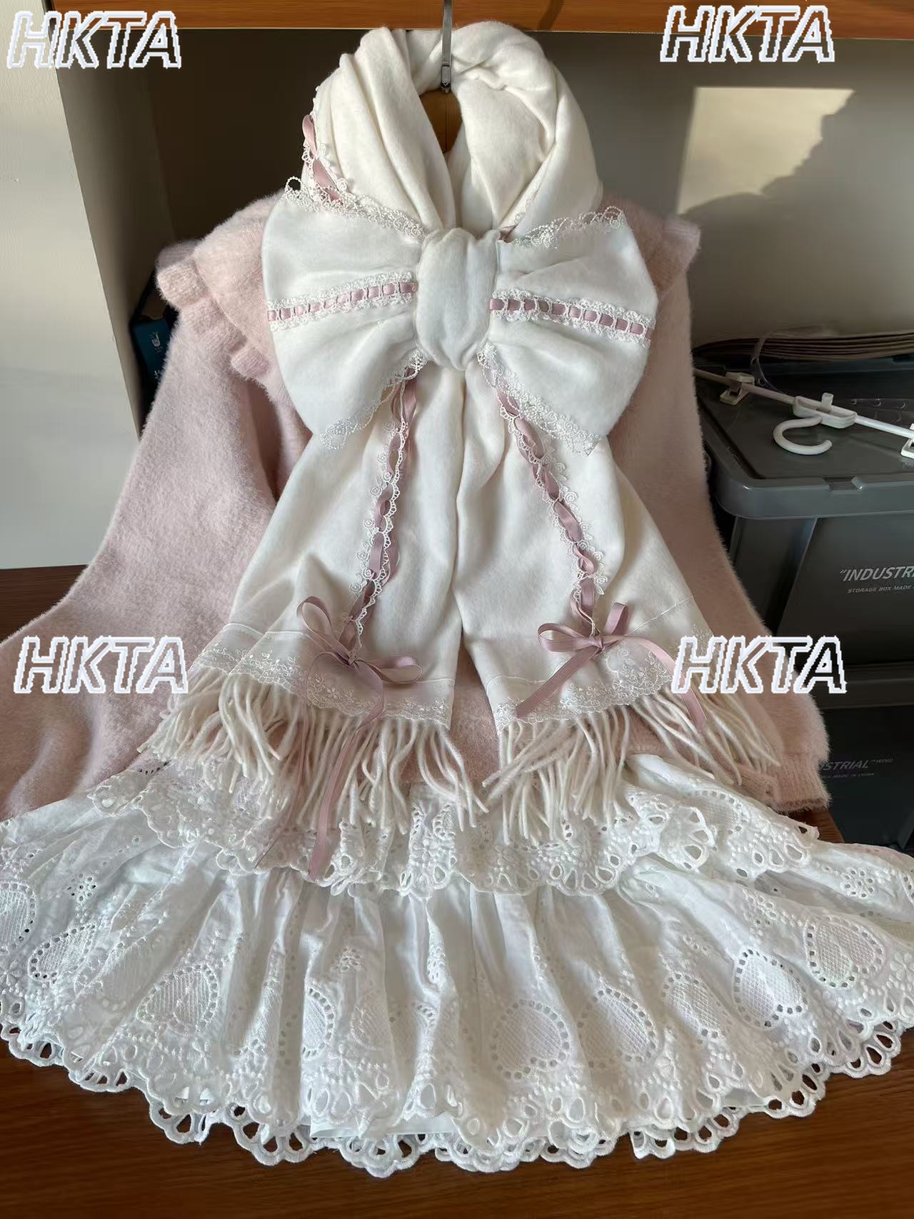 Cute Retro Ribbon Scarves Wome - Ribbon Bow Gift avaliação e preço
