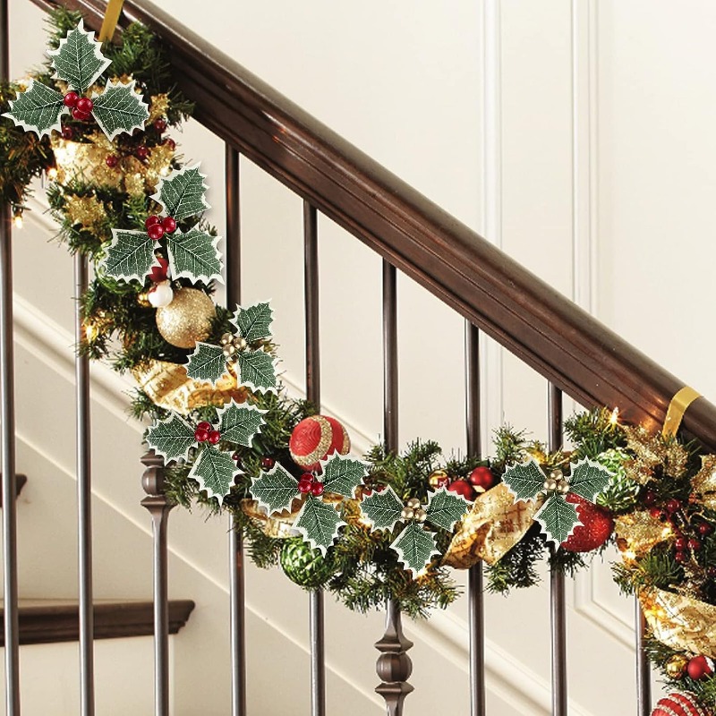 5-50pcs Christmas Holly Berrie - Christmas Wreath Fake avaliação e preço