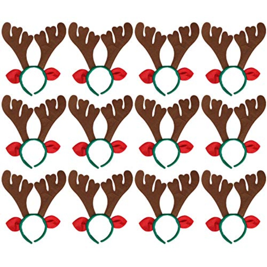 Max Fun 12Pcs Christmas Reinde - Reindeer Antlers Headband avaliação e preço