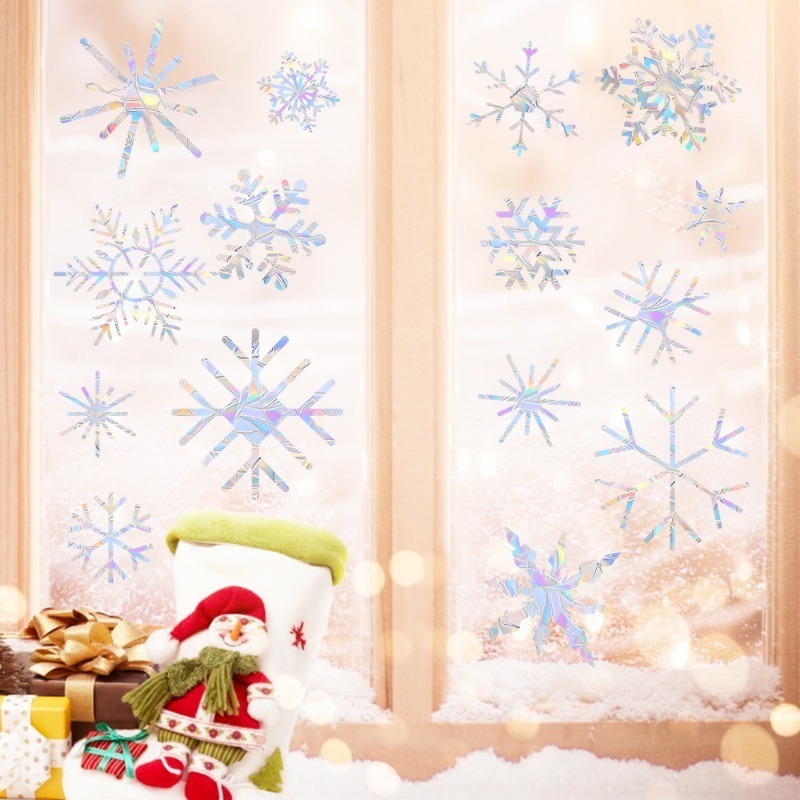 Xmas Snowflake Pattern Rainbow - Snowflake Window Decal avaliação e preço