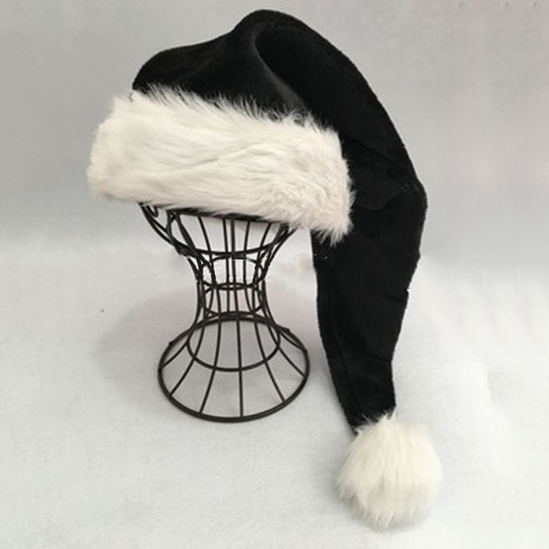Christmas Santa Hat Black Long - Santa Hat Plush avaliação e preço