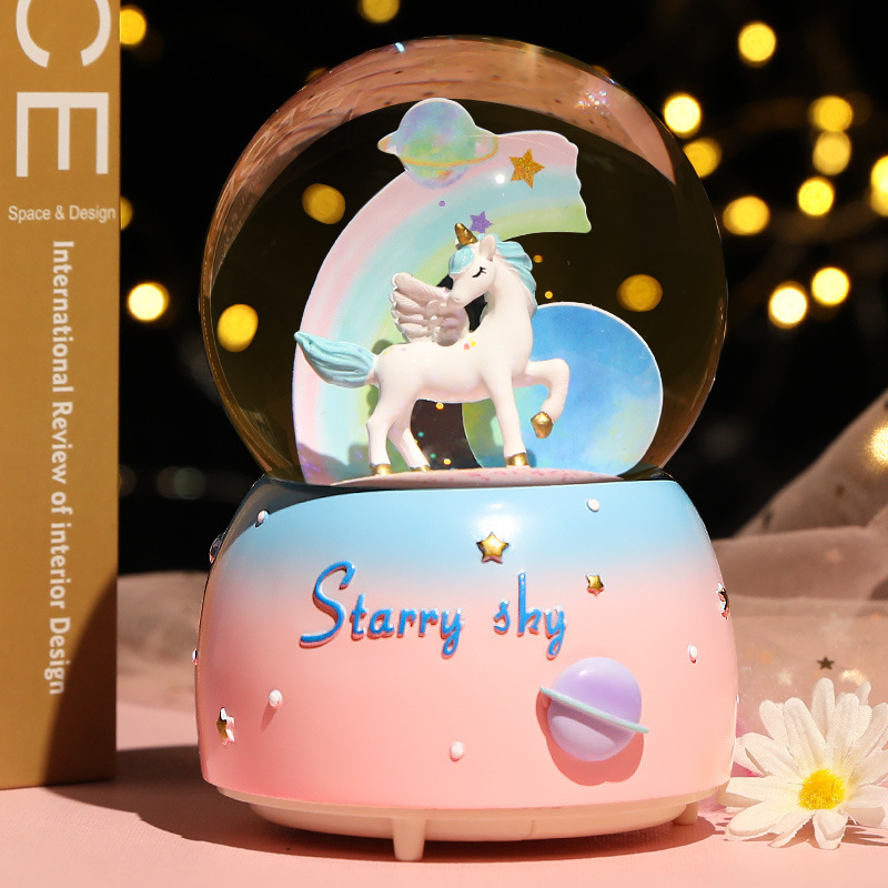 New Crystal Ball Music Box Gir - Snow Globe Musical avaliação e preço