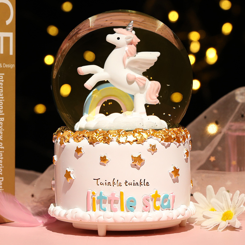 New Crystal Ball Music Box Gir - Snow Globe Musical avaliação e preço